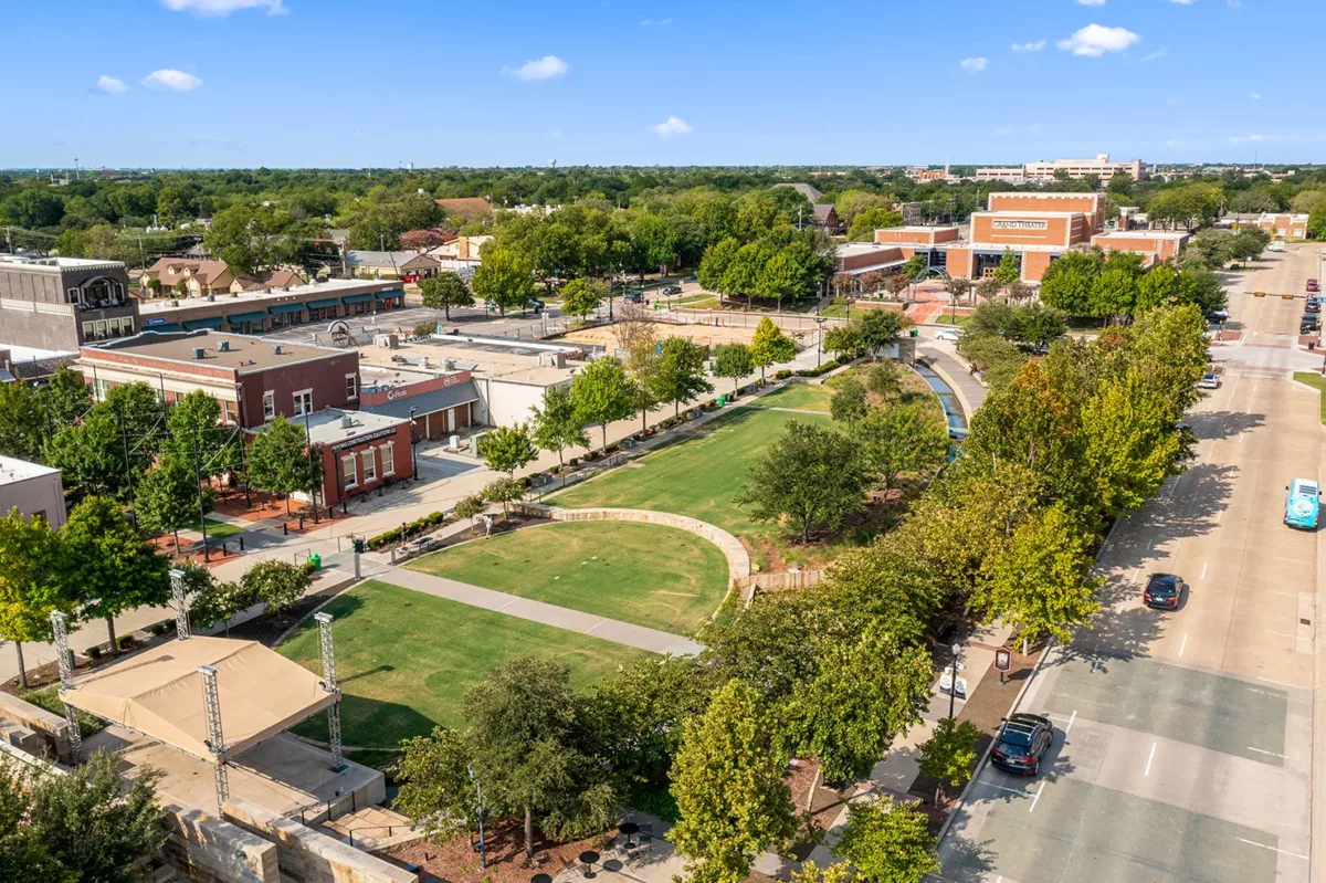 Aerial view of park
