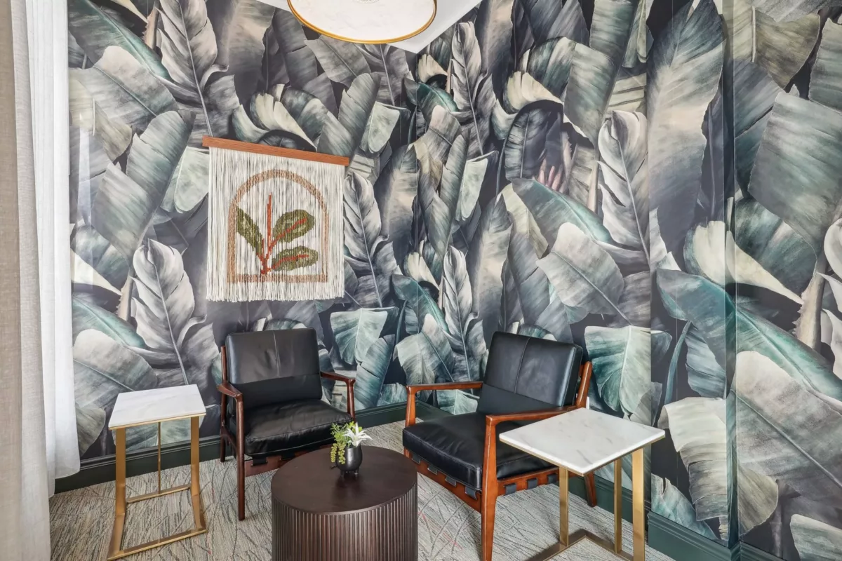 Two chairs in corner